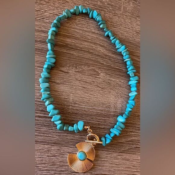 Torquiest stone color necklace A294 - Picture 5 of 5